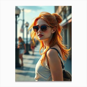 Beautiful Woman With Red Hair Canvas Print