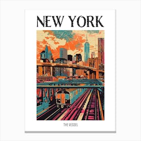 The Vessel New York Colourful Silkscreen Illustration 2 Poster Canvas Print
