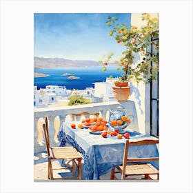 Mykonos Summer Watercolour 8 Canvas Print