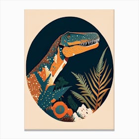 Herrerasaurus Terrazzo Style Dinosaur Canvas Print