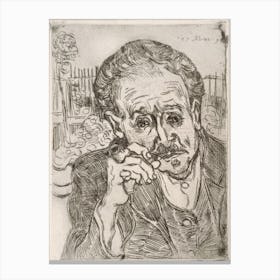 Portrait of Dr. Gachet (Auvers-sur-Oise), Vincent van Gogh Canvas Print