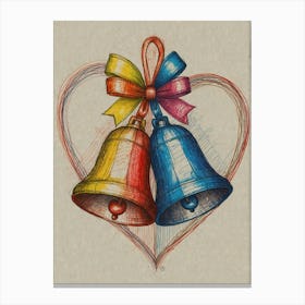 Bells In A Heart Canvas Print