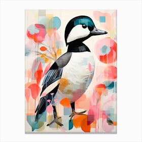 Bird Painting Collage Bufflehead 2 Canvas Print