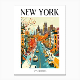 Upper West Side New York Colourful Silkscreen Illustration 2 Poster Canvas Print