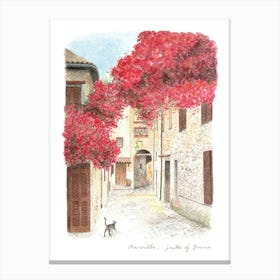 Marseille Cobbled Street, South of France Canvas Print