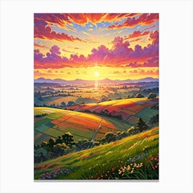 Sunset Over The Valley Canvas Print