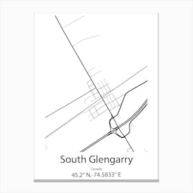 South Glengarry,Canada Minimalist Map Canvas Print