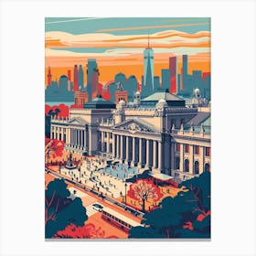 The Met New York Colourful Silkscreen Illustration 2 Canvas Print