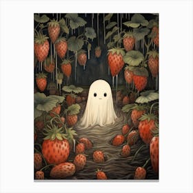 Ghost In The Strawberry Field 1 Canvas Print