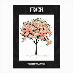 Peach Tree Pixel Illustration 4 Poster Canvas Print