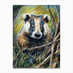 Badger Pastel Watercolour 3 Toile