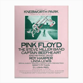 Knebworth Park Pink Floyd The Steve Miller Band Captain Beefheart Roy Harper Linda Lewis Monty Python D Canvas Print