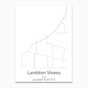 Lambton Shores,Canada Minimalist Map Canvas Print