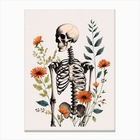 Floral Skeleton Botanical Anatomy (18) Canvas Print