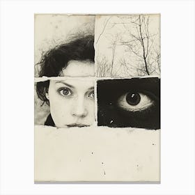 Triptych ''woman,tree,eyes'' art print Canvas Print