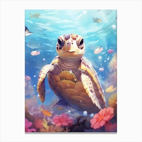 Curious Hawksbill Turtle Canvas Print