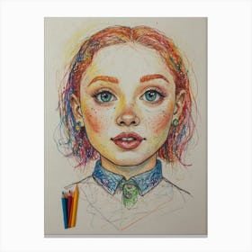 Girl With Colored Hair Canvas Print