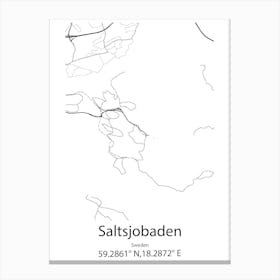 Saltsjobaden,Sweden Minimalist Map Canvas Print