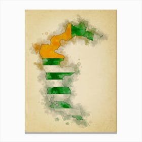 Azad Kashmir Flag Vintage Canvas Print