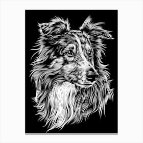 Shetland Sheepdog Dog Line Sketch 3 Canvas Print