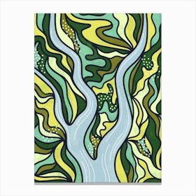 Abstract Landscape: Water & Trees Canvas Print