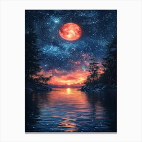 Full Moon Over Water 26 Canvas Print