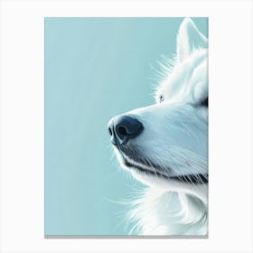 White Husky.Generated AI. Wall Art Print Canvas Print