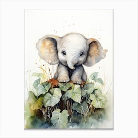 Elephant Painting Painting Watercolour 3 Canvas Print