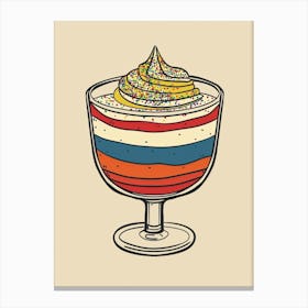 Simplistic Trifle With Sprinkles Graphic Line Illustration 2 Canvas Print