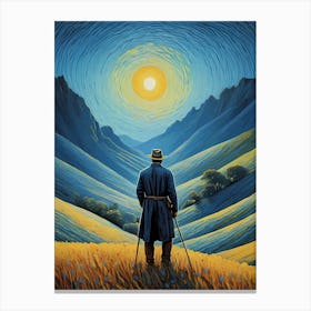 A Man Stands In The Wilderness Vincent Van Gogh Painting (30) Canvas Print