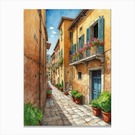 Alleyway In Italy Canvas Print