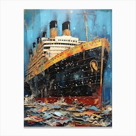 Titanic Ship Colourful Illustration2 Canvas Print