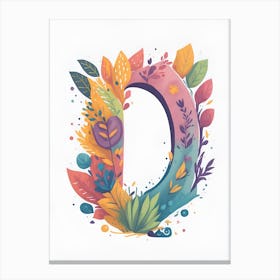 Colorful Letter D Illustration 26 Canvas Print