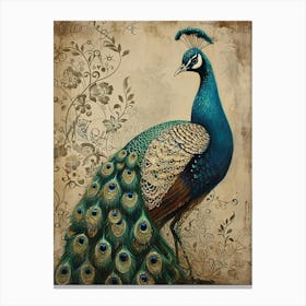 Kitsch Ornamental Peacock 2 Canvas Print