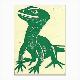 Forest Green Anoles Lizard Bold Block Colour 1 Canvas Print