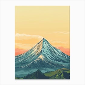 Mount Apo Philippines Color Line Drawing (2) Canvas Print