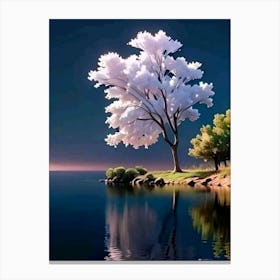 Tree By The Water Canvas Print