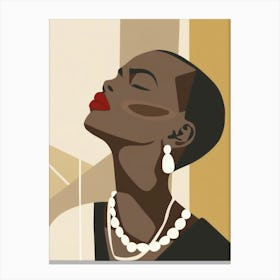 African Woman With Pearls Canvas Print