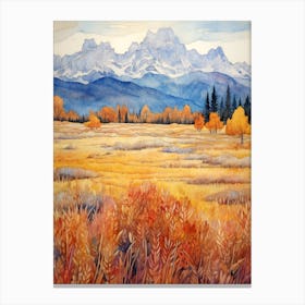 Autumn National Park Painting Grand Teton National Park Wyoming Usa 1 Canvas Print