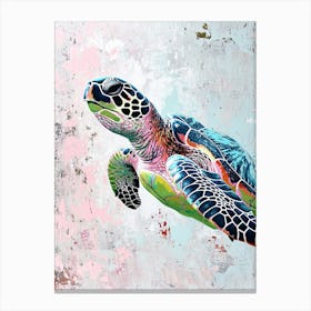 Colourful Sea Turtle Painting Canvas Print