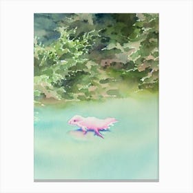 Axolotl Storybook Watercolour Canvas Print