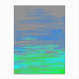 Minimalist Landscape Green Blue Canvas Print