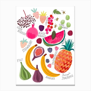 Fruits Chart Canvas Print