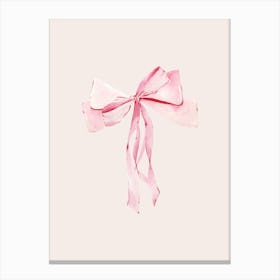 Coquette Pink Bow - 1 - Neutral Canvas Print