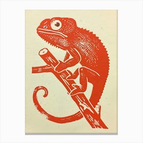 Red Senegal Chameleon Block 4 Canvas Print