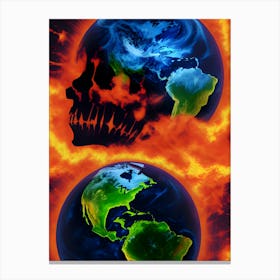 Earth In Flames Canvas Print