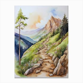 Watercolor Of A Path.16 Canvas Print