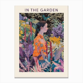 In The Garden Poster Purple 4 Canvas Print