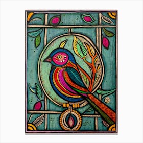 Default Traditional Indian Madhubani Style Painting Of A Birds 0 Canvas Print