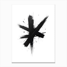 A Abstract Object Art Made With Black Lines Illustration Isolated On A Clean White Background Vertical 26 Wb9z Uksy Canvas Print
